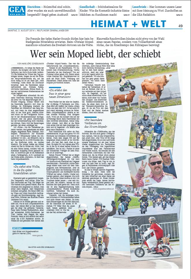 Reutlinger Generalanzeiger vom 02.08.2014