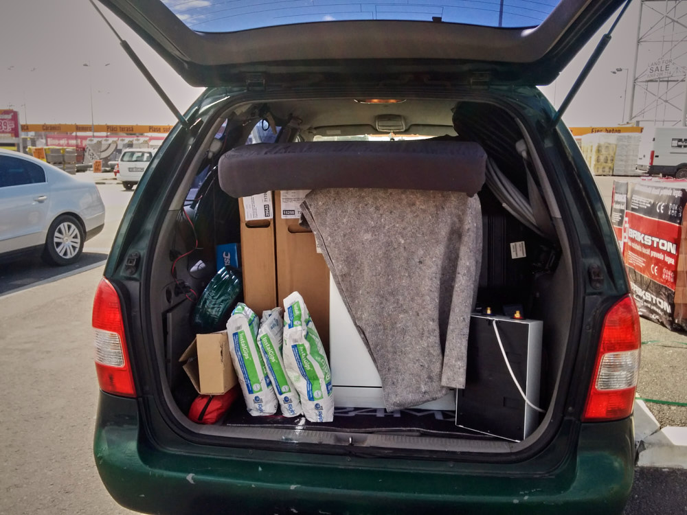 Viel Material dabei - wenig Platz zum Schlafen Viel Material dabei - wenig Platz zum Schlafen